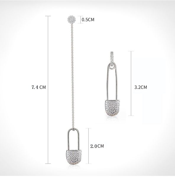 european long section creative pin earrings crystal from swarovski 925 sterling silver needle asymmetric zircon earrings, White
european long section creative pin earrings crystal from swarovski 925 sterling silver needle asymmetric zircon earrings, White