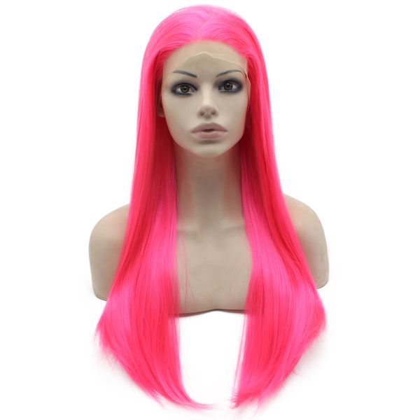 24" Long Hot Pink Silky Straight Half Hand Tied Heat Resistant Synthetic Lace Front Costume Party Wig S02
24" Long Hot Pink Silky Straight Half Hand Tied Heat Resistant Synthetic Lace Front Costume Party Wig S02