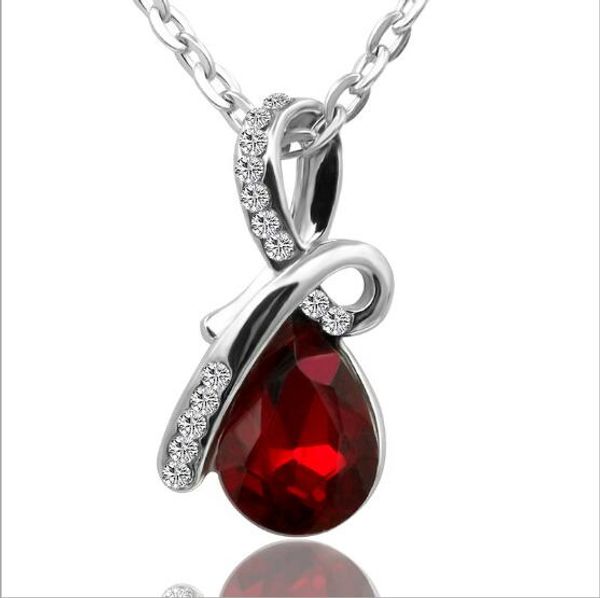 fashion jewelry women pendant necklace drops of gemstone necklace valentine's day present 6 options, Silver
fashion jewelry women pendant necklace drops of gemstone necklace valentine's day present 6 options, Silver