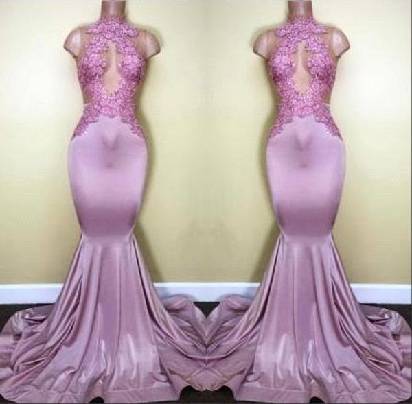 2020 pink lace mermaid prom dresses sleeveless sheer illuiosn formal evening gowns red carpet celebrity runaway dress custom made, Black
2020 pink lace mermaid prom dresses sleeveless sheer illuiosn formal evening gowns red carpet celebrity runaway dress custom made, Black