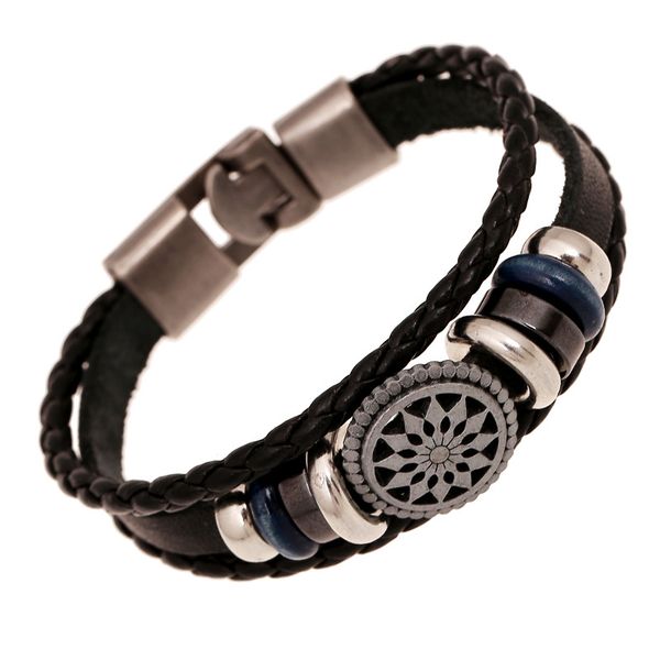 Lover's Leather Bracelet Fashion Leather Woven Sunflower Charms Cuff Bracelet Bangles for Women Mens Punk Jewelry
Lover's Leather Bracelet Fashion Leather Woven Sunflower Charms Cuff Bracelet Bangles for Women Mens Punk Jewelry