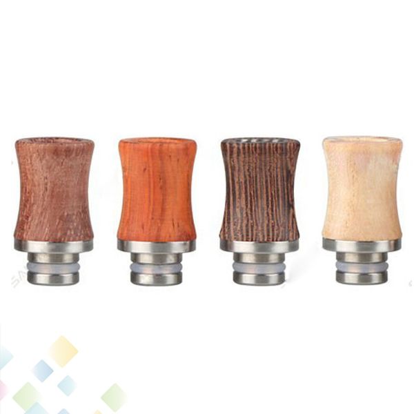 

New Type Wood Stainless Steel Drip Tip Mouthpieces Woody for Electronic Cigarette 510 Tank Atomizer DHL Free