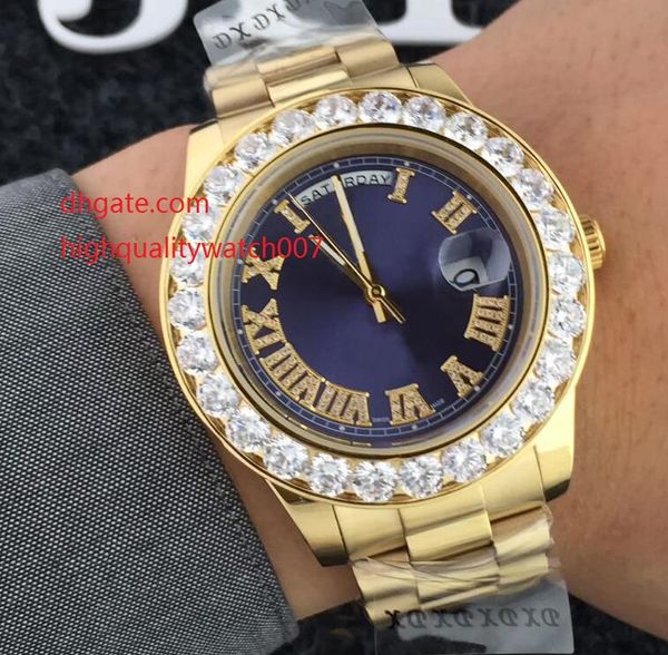 The latest version High Quality Watch Big Diamond Bezel Sapphire Glass 43mm DAY-DATE 18k Yellow Gold multicolor Roman Dial Automatic Mens Wa
The latest version High Quality Watch Big Diamond Bezel Sapphire Glass 43mm DAY-DATE 18k Yellow Gold multicolor Roman Dial Automatic Mens Wa