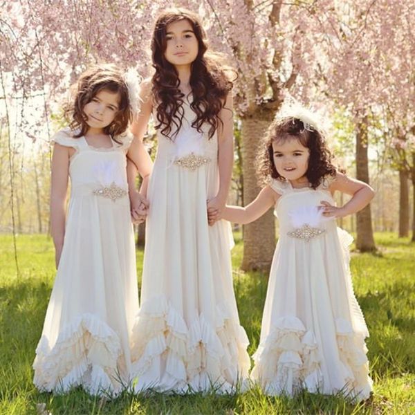 new pretty flower girl dresses for weddings spaghetti ruffles floor length modest first communion party dresses for child teens, White;blue
new pretty flower girl dresses for weddings spaghetti ruffles floor length modest first communion party dresses for child teens, White;blue