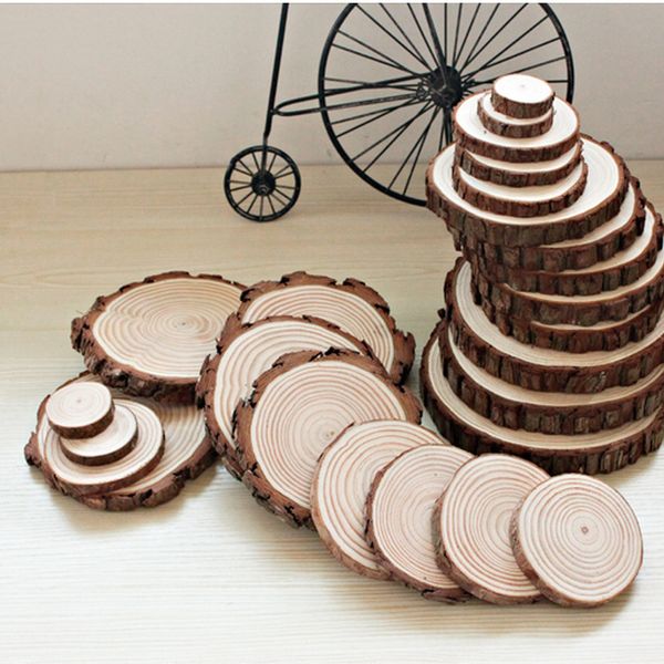 

wholesale-set of 10 coasters pine wood multi-size slices rustic tree branch slices for craft.natural wood coasters slices high 5mm