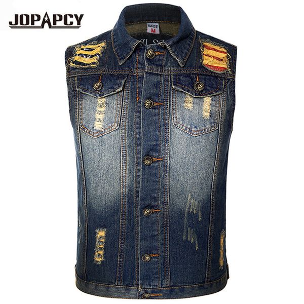 wholesale- 2017 vintage hole washed men jeans vest hip hop men's sleeveless denim jackets 6 colors caual slim waistcoat plus size mxf00, Black;white
wholesale- 2017 vintage hole washed men jeans vest hip hop men's sleeveless denim jackets 6 colors caual slim waistcoat plus size mxf00, Black;white
