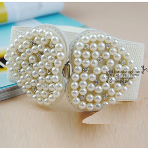 wholesale- fashion women elastic pearl heart pearl diamond wide belts elegant ladies black/white girdle female elastic waistband, Black;brown
wholesale- fashion women elastic pearl heart pearl diamond wide belts elegant ladies black/white girdle female elastic waistband, Black;brown