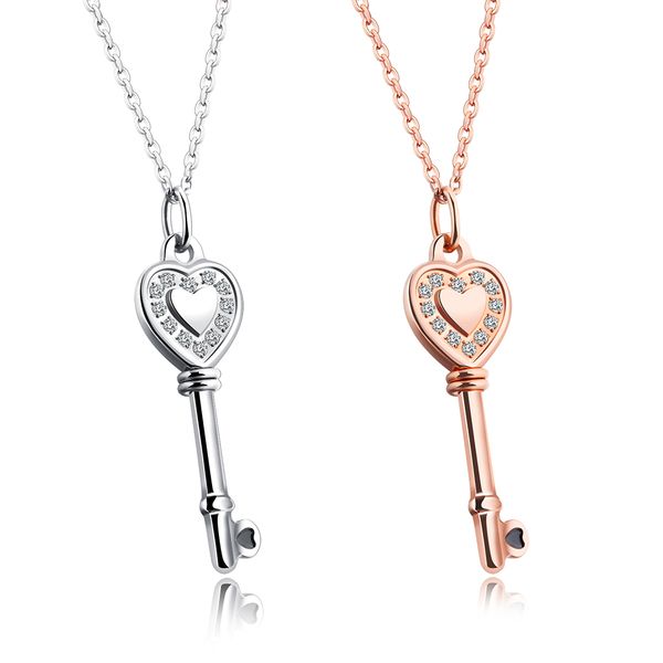 women heart key shaped zircon pendant necklace stainless steel cubic zirconia mother-of pearl key star pendants chain necklaces xmas gifts, Silver
women heart key shaped zircon pendant necklace stainless steel cubic zirconia mother-of pearl key star pendants chain necklaces xmas gifts, Silver