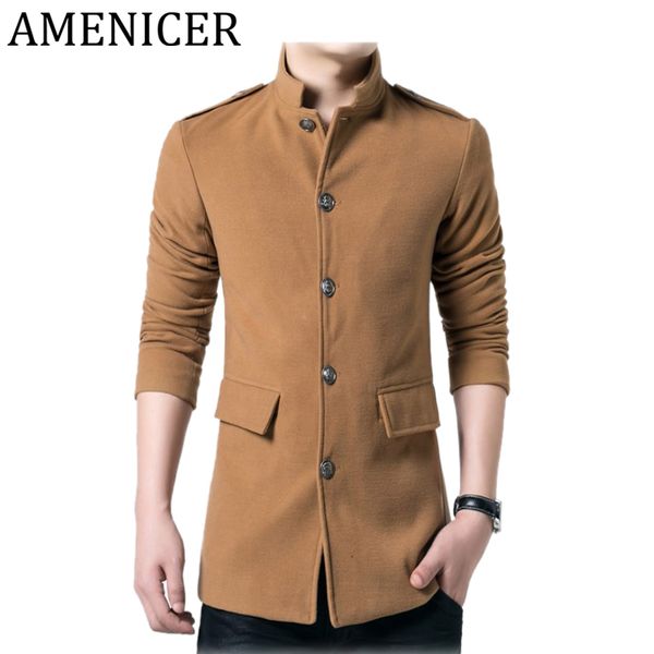 wholesale- autumn winter trench coat men korean slim fit single-breasted solid trench coat casaco cashmere overcoat plus size wool clothing, Tan;black
wholesale- autumn winter trench coat men korean slim fit single-breasted solid trench coat casaco cashmere overcoat plus size wool clothing, Tan;black