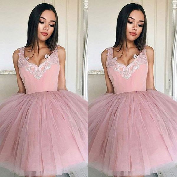 lovely blush-pink short prom dress v-neck applique sleeveless zipper-back puffy homecoming dress latest tulle mini party dresses, Black
lovely blush-pink short prom dress v-neck applique sleeveless zipper-back puffy homecoming dress latest tulle mini party dresses, Black