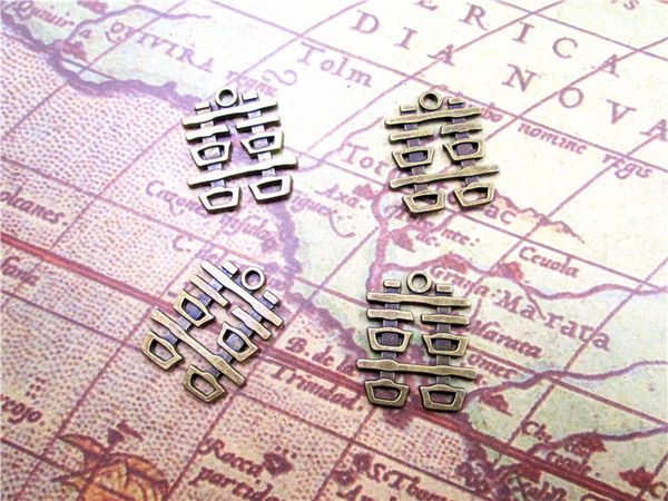 36pcs--antique bronze chinese character double happiness wedding decoration charms pendant 21x24mm, Bronze;silver
36pcs--antique bronze chinese character double happiness wedding decoration charms pendant 21x24mm, Bronze;silver