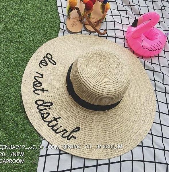 summer wide brim sun hats for women beach hats letter embroidery straw hats girls do not disturb outdoor elegant straw lady sun hat, Blue;gray
summer wide brim sun hats for women beach hats letter embroidery straw hats girls do not disturb outdoor elegant straw lady sun hat, Blue;gray
