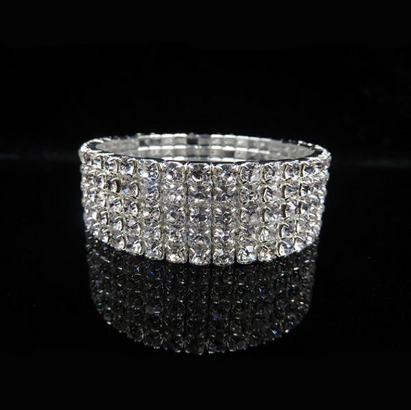 wedding jewelry bridal bracelets 5 row resizable rhinestone silver tone elastic wedding bangle bracelets bridal cuff bangles, Black
wedding jewelry bridal bracelets 5 row resizable rhinestone silver tone elastic wedding bangle bracelets bridal cuff bangles, Black