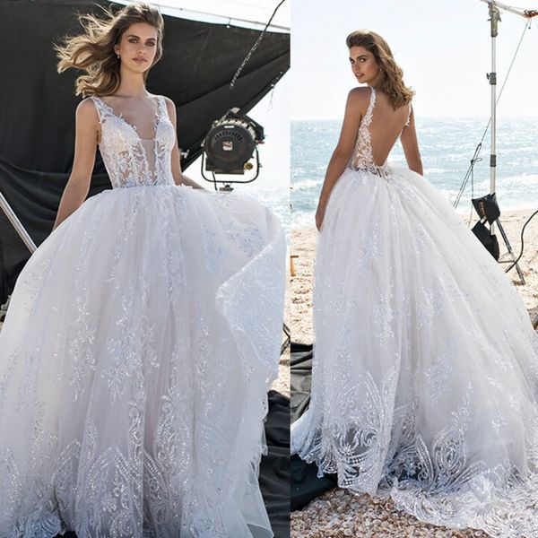 elegant princess wedding dresses v neck applique beads sash bridal ball gown tulle sweep train wedding gowns, White
elegant princess wedding dresses v neck applique beads sash bridal ball gown tulle sweep train wedding gowns, White