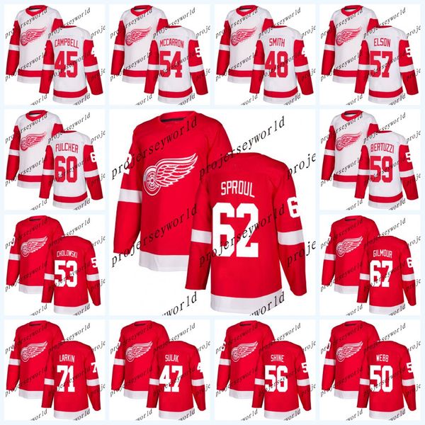 Detroit Red Wings Jerseys Mens' 2017-2018 Season 45 Colin Campbell 46 Lane Zablocki 47 Libor Sulak 48 Ryan Sproul Hockey Jerseys
Detroit Red Wings Jerseys Mens' 2017-2018 Season 45 Colin Campbell 46 Lane Zablocki 47 Libor Sulak 48 Ryan Sproul Hockey Jerseys