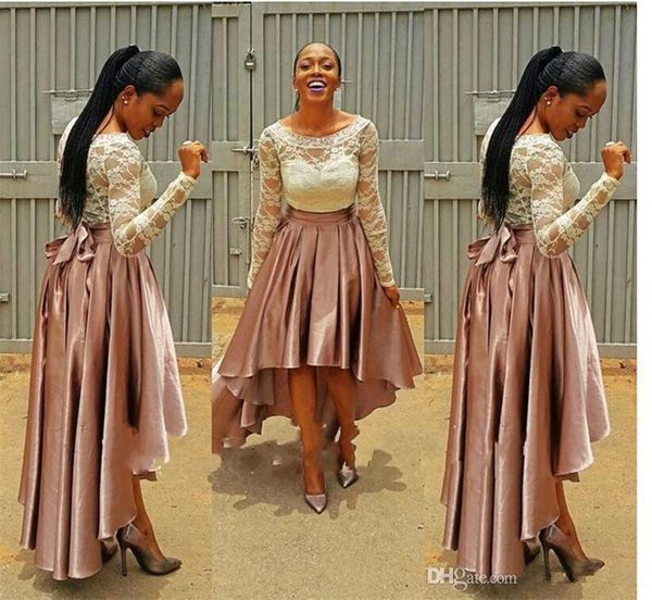 blush pink high low bridesmaid dresses 2019 see through prom dress plus size long sleeves maid of honor gowns for wedding party, White;pink
blush pink high low bridesmaid dresses 2019 see through prom dress plus size long sleeves maid of honor gowns for wedding party, White;pink