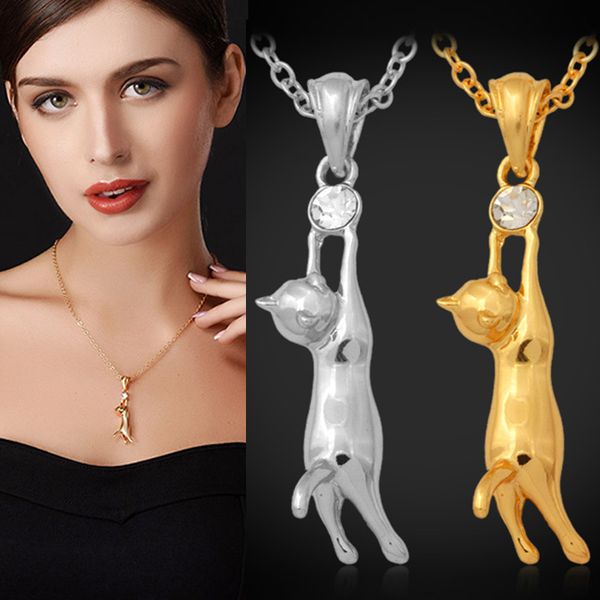cute cat pendant girls 18k real gold plated/platinum plated austrian rhinestone lovely cats necklace pendant for women, Silver
cute cat pendant girls 18k real gold plated/platinum plated austrian rhinestone lovely cats necklace pendant for women, Silver