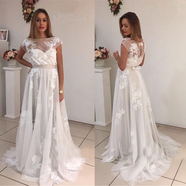 sweep train short sleeves a-line appliques tulle prom dress applique lace with sash evening dress vestido de renda, Black
sweep train short sleeves a-line appliques tulle prom dress applique lace with sash evening dress vestido de renda, Black