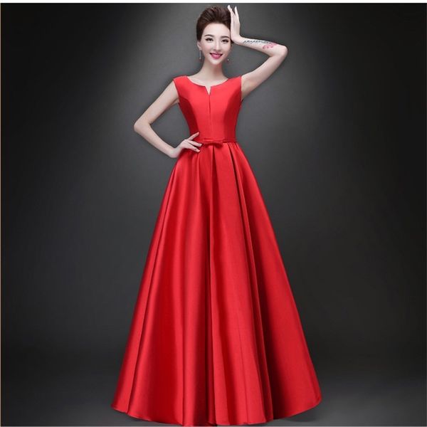 evening dresses with bow elegant satin bride gown long red ball prom party homecoming/graduation formal dress, Black;red
evening dresses with bow elegant satin bride gown long red ball prom party homecoming/graduation formal dress, Black;red