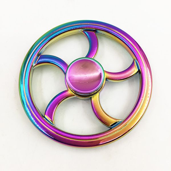 

fidget spinner toy ultra durable hand spinner high speed stainless steel bearing rainbow color metal finger spinners for edc focus