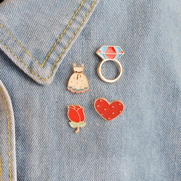 Cartoon Rose Flower Dress Ringshaped Heart Brooch Button Pins Denim Jacket Pin Badge for Bag Hat Jewelry Gift
Cartoon Rose Flower Dress Ringshaped Heart Brooch Button Pins Denim Jacket Pin Badge for Bag Hat Jewelry Gift