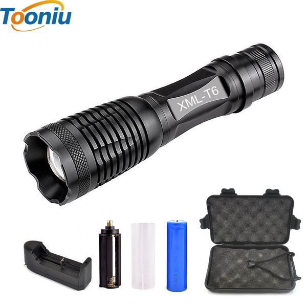 Cree Xm-l2 T6 Bicycle Light 4500 Lumens Bike Light 7modes Torch Zoomable Led Flashlight +18650 Battery + Charger + Bicycle Clip