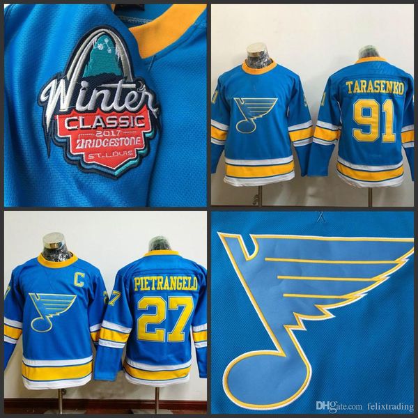 Youth #91 Vladimir Tarasenko 27 Alex Pietrangelo Hockey Jerseys St. Louis Blues 2017 Winter Classic Premier Hockey
Youth #91 Vladimir Tarasenko 27 Alex Pietrangelo Hockey Jerseys St. Louis Blues 2017 Winter Classic Premier Hockey