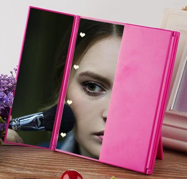 new three color cosmetic mirror tri-folding travel portable compact pocket with 8 led lights dhl ing
new three color cosmetic mirror tri-folding travel portable compact pocket with 8 led lights dhl ing
