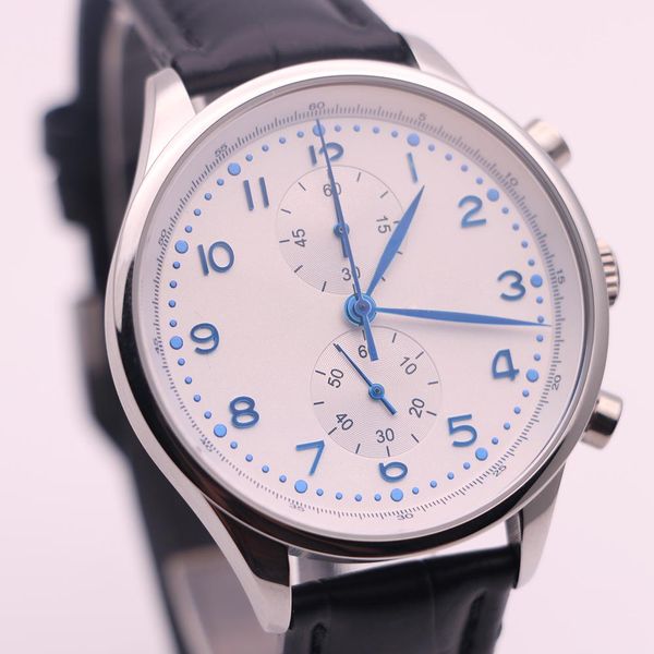 hot sale luxury brand watches men white dial leather strap watch portuguese chronograph quartz movement 371417 sport watch mens watches
hot sale luxury brand watches men white dial leather strap watch portuguese chronograph quartz movement 371417 sport watch mens watches