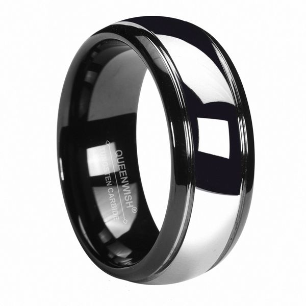 queenwish promise ring 8mm black tungsten carbide ring silver dome tungsten mens wedding bands bridal jewelry couple rings for lovers, Slivery;golden
queenwish promise ring 8mm black tungsten carbide ring silver dome tungsten mens wedding bands bridal jewelry couple rings for lovers, Slivery;golden
