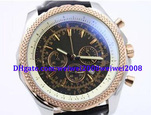 

luxury watch mens winding dezel stainless steel watch mens black belt watches swiss mens wristwatch with calendar, Slivery;brown