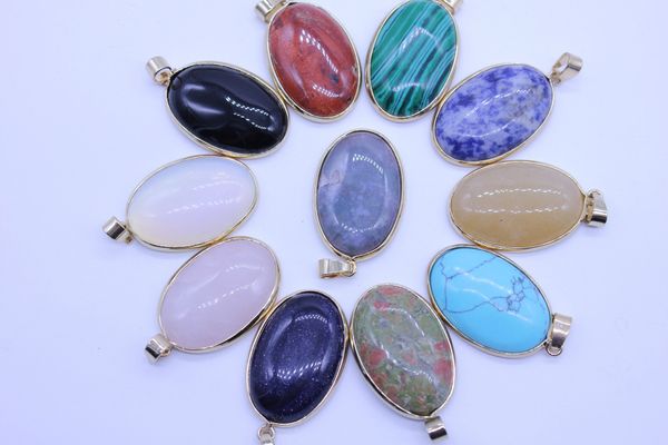 natural stone pendant oval gold plated opal crystal pendants charms fit stone necklace jewelry accessories, Bronze;silver
natural stone pendant oval gold plated opal crystal pendants charms fit stone necklace jewelry accessories, Bronze;silver