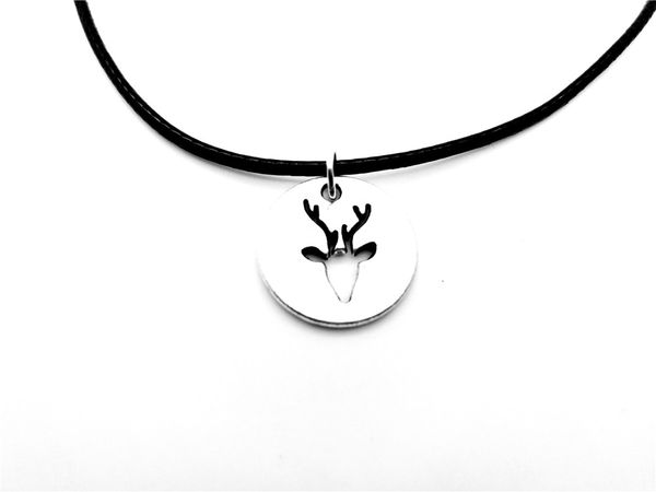 10pcs- simple love deer horn antler necklace hollow outline moose head with circle round leather rope necklaces for minimalist animal, Silver
10pcs- simple love deer horn antler necklace hollow outline moose head with circle round leather rope necklaces for minimalist animal, Silver