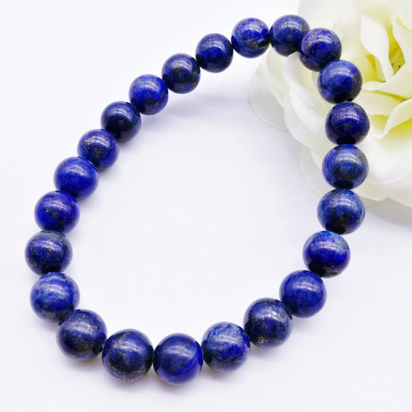 8 mm round lapis lazuli stone bracelet diy manual bungee cord 3pcs beaded bracelet, Black
8 mm round lapis lazuli stone bracelet diy manual bungee cord 3pcs beaded bracelet, Black