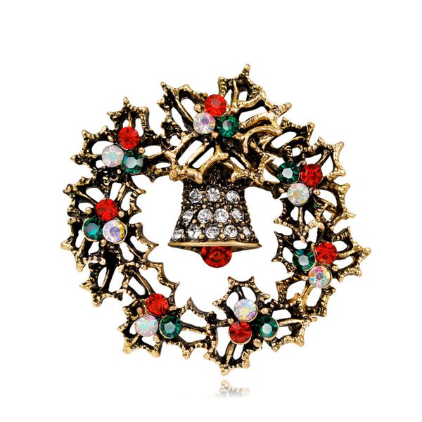 new arrival christmas jewelry multicolor rhinestone garland bells brooches antique gold/silver alloy leaf brooch corsage pins for women, Gray
new arrival christmas jewelry multicolor rhinestone garland bells brooches antique gold/silver alloy leaf brooch corsage pins for women, Gray