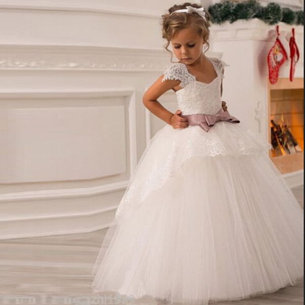 new flower girl dresses sashes cap sleeves wedding party dress 2017 first communion pageant dress for little girls kids/children dress, White;blue
new flower girl dresses sashes cap sleeves wedding party dress 2017 first communion pageant dress for little girls kids/children dress, White;blue