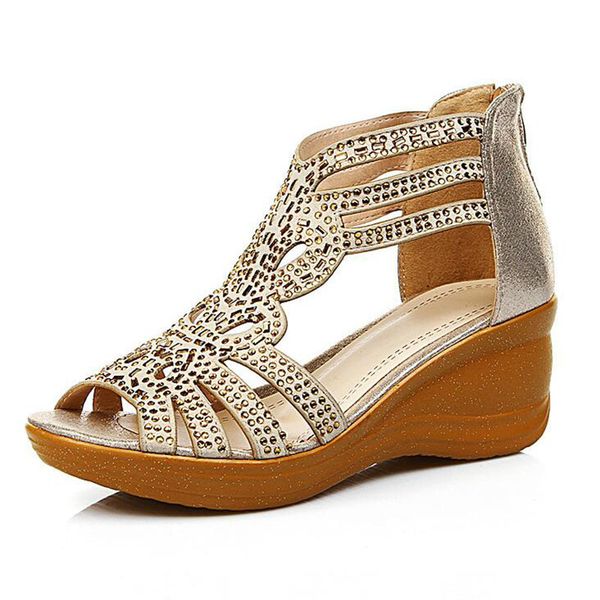 2017 women genuine leather high heel platform sandals ladies wedges sandals summer shoes open toe ladies casual shoes, Black
2017 women genuine leather high heel platform sandals ladies wedges sandals summer shoes open toe ladies casual shoes, Black