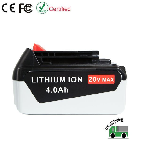 New 20V Max 4.0Ah Li-ion Battery for Black & Decker LB20 LBXR20 LBX4020 LB2X4020 20 Volt Power Tools LCS120 LDX120C LDX120SB LGC120 LSW20
New 20V Max 4.0Ah Li-ion Battery for Black & Decker LB20 LBXR20 LBX4020 LB2X4020 20 Volt Power Tools LCS120 LDX120C LDX120SB LGC120 LSW20