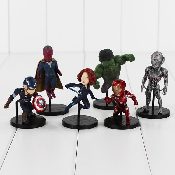 6 pcs / lot new arrivals avengers q version age of ultron hulk spider-man captain america black widow pvc figure toy collection decoration
6 pcs / lot new arrivals avengers q version age of ultron hulk spider-man captain america black widow pvc figure toy collection decoration