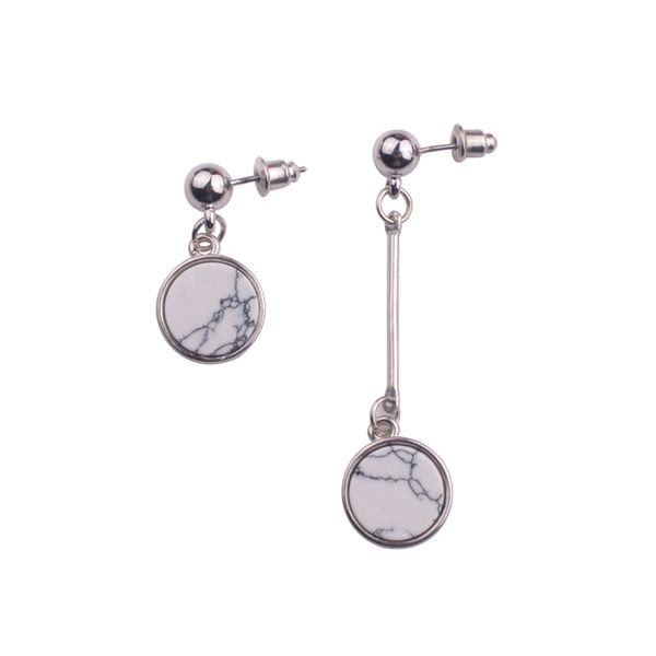 fashion simple style asymmetry gold plated new shell black marble turquoise stone disc earrings for women, Silver
fashion simple style asymmetry gold plated new shell black marble turquoise stone disc earrings for women, Silver