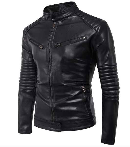 pu leather jacket organ sleeve more incline zipper pockets stringing design brief style black stand collar man motorcycle jakcets ship
pu leather jacket organ sleeve more incline zipper pockets stringing design brief style black stand collar man motorcycle jakcets ship