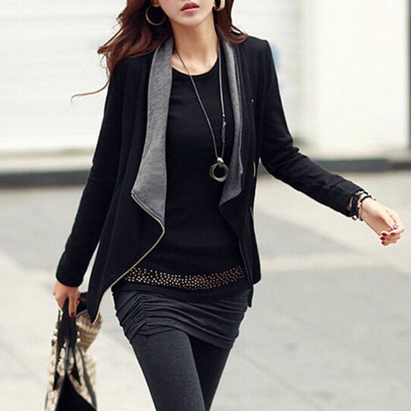 casaco feminino 2015 new spring autumn korean style slim turn-down collar side zipper jacket women coat s0562, Black;brown
casaco feminino 2015 new spring autumn korean style slim turn-down collar side zipper jacket women coat s0562, Black;brown