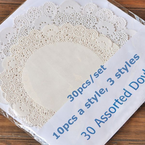 wholesale- creative papre doylerys pad 30pcs round white paper lace doilies cake placemat party wedding gift decoration
wholesale- creative papre doylerys pad 30pcs round white paper lace doilies cake placemat party wedding gift decoration