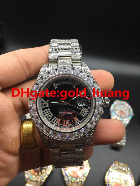luxury 43mm big diamonds mechanical man watch (multi color dial) all diamond band automatic stainless steel men' watches black 53211, Slivery;brown
luxury 43mm big diamonds mechanical man watch (multi color dial) all diamond band automatic stainless steel men' watches black 53211, Slivery;brown