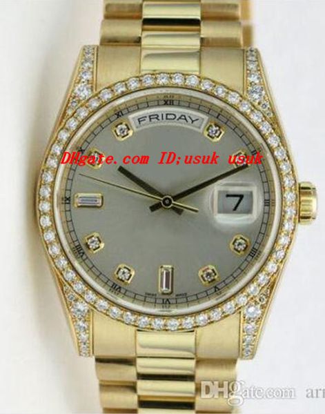luxury christmas gift 36mm watches 118388 diamond 18k gold automatic stainless steel mechanical men's watch wristwatch, Slivery;brown
luxury christmas gift 36mm watches 118388 diamond 18k gold automatic stainless steel mechanical men's watch wristwatch, Slivery;brown