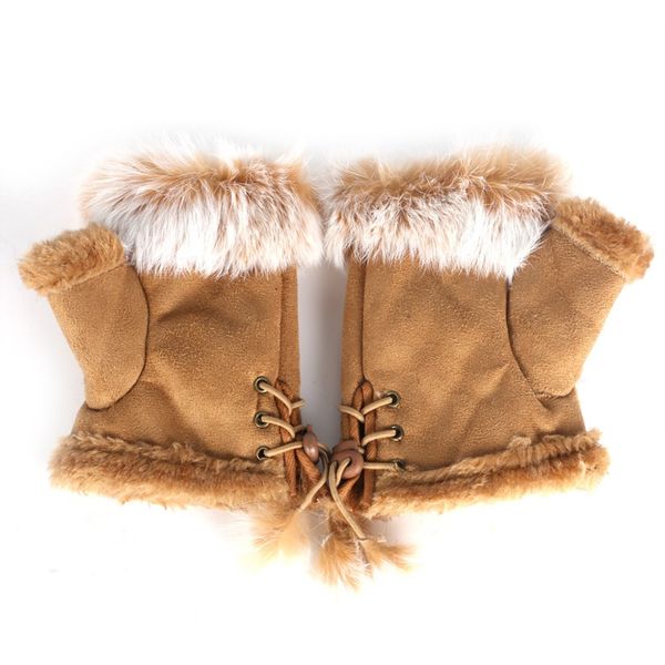 wholesale- fur leather lady fingerless suede mittens women winter wrist gloves warmer gloves, Blue;gray
wholesale- fur leather lady fingerless suede mittens women winter wrist gloves warmer gloves, Blue;gray