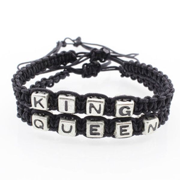 1pcs/set handmade retro couples women men king and queen letters lovers bracelet bangle jewelry, Black
1pcs/set handmade retro couples women men king and queen letters lovers bracelet bangle jewelry, Black