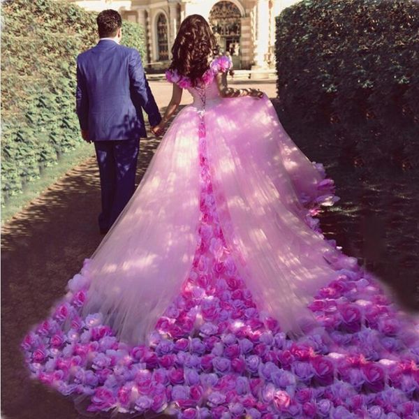 gorgeous prom dresses off the shoulder handmade flowers ball gown bridal dress long train lace up back princess beach evening dress, Black
gorgeous prom dresses off the shoulder handmade flowers ball gown bridal dress long train lace up back princess beach evening dress, Black