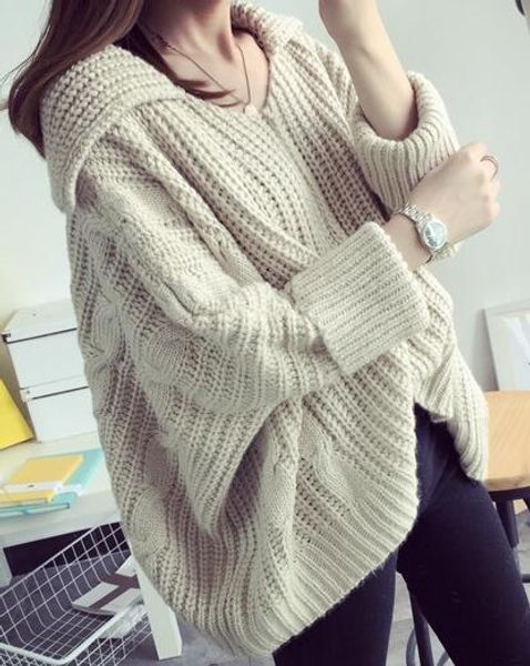 wholesale- new 2016 fall winter fashion women's cable knit oversized thick sweaters and pullovers korean autumn loose jersey jumpers, White;black
wholesale- new 2016 fall winter fashion women's cable knit oversized thick sweaters and pullovers korean autumn loose jersey jumpers, White;black