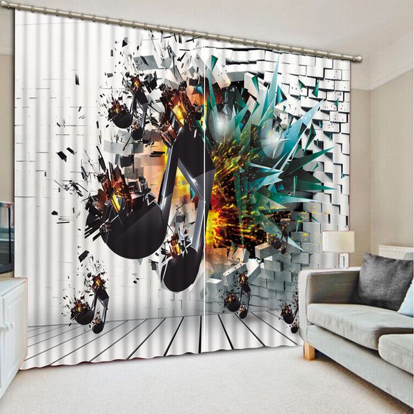 costom brick cartoon custom curtain fashion decor home decoration for bedroom